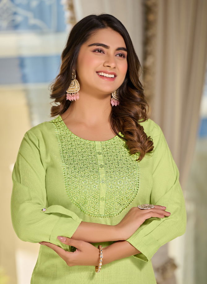 Golden By Rangmaya Rayon slub Designer Kurtis Wholesale Shop In Surat